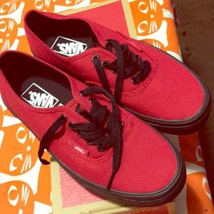 Authentic jester red (black sole) Vans